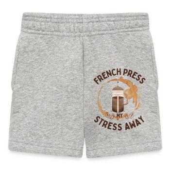 French Press Stress Away – Slow Coffee Design - Baby Shorts - Grau meliert - Vorne