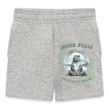 Inner Peace – Powered by Grass Design - Baby Shorts - Grau meliert - Vorne