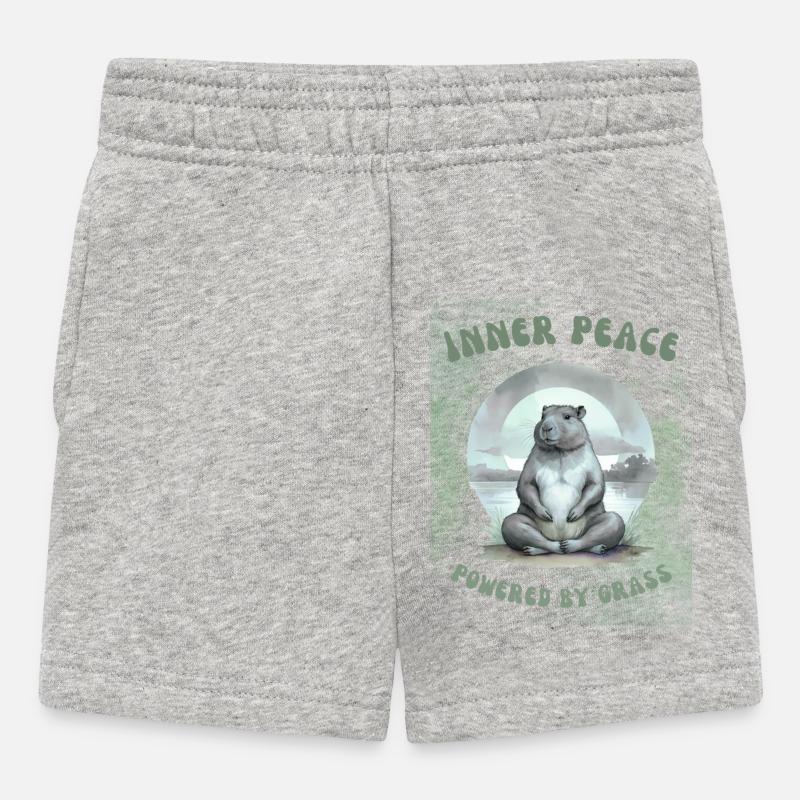 Paix intérieure – Propulsé par le design en herbe - Short Bébé - gris chiné