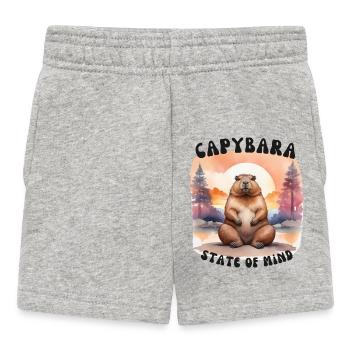 Capybara State of Mind – Chill & Calm Design - Baby Shorts - heather grey - Front