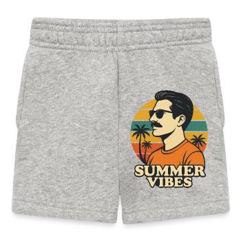 Sommer Vibes Retro Design - Baby Shorts - Grau meliert - Vorne