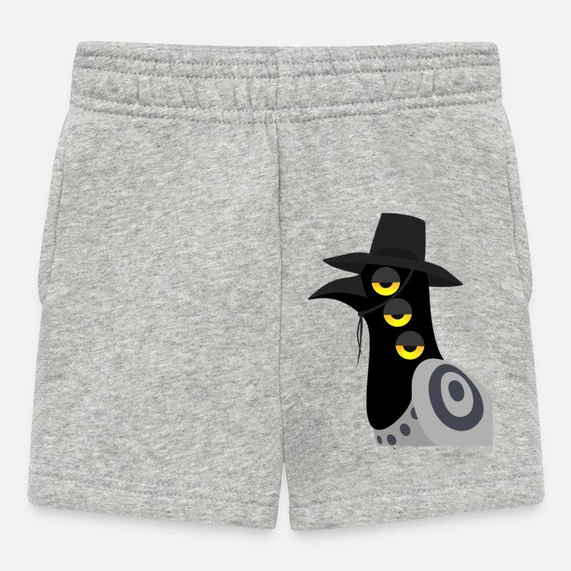Dämonischer Vogel skeptisch - Baby Shorts - Grau meliert