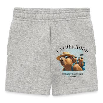 Paternité 2026 Élever un petit humain comme un capybara - Short Bébé - gris chiné - Devant
