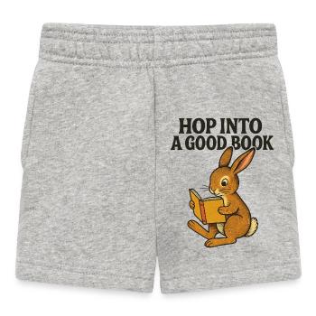 Skurriles Häschen-Lesebuch - Baby Shorts - Grau meliert - Vorne