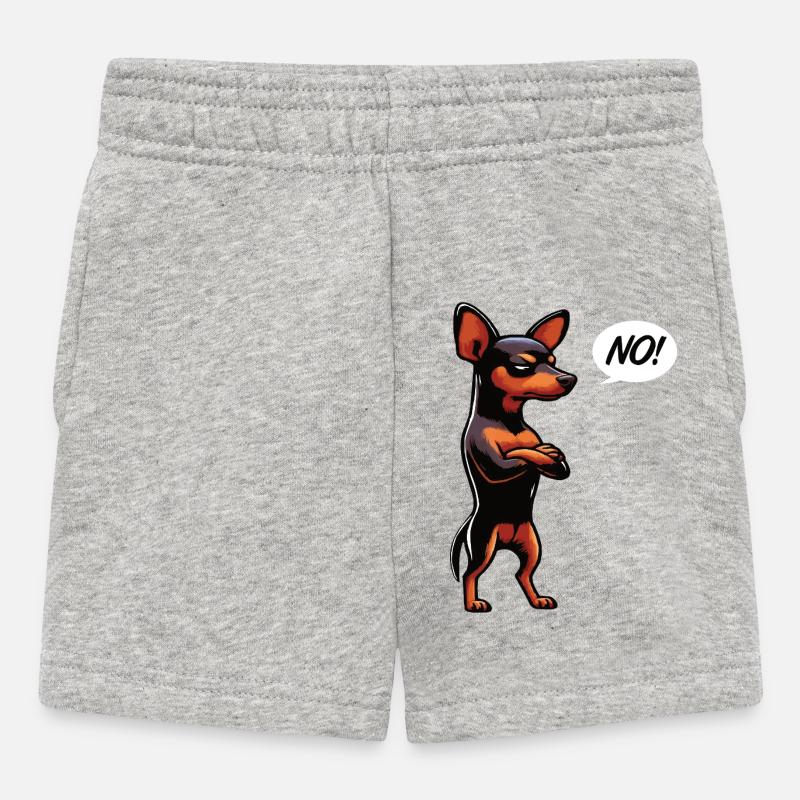 Pas de Pinscher miniature Pinscher Propriétaire de Pinscher - Short Bébé - gris chiné