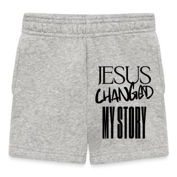 Jesus changed my story - Baby Shorts - heather grey - Front