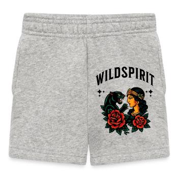 Stimmungsvolles feminines und katzenartiges Tattoo - Baby Shorts - Grau meliert - Vorne