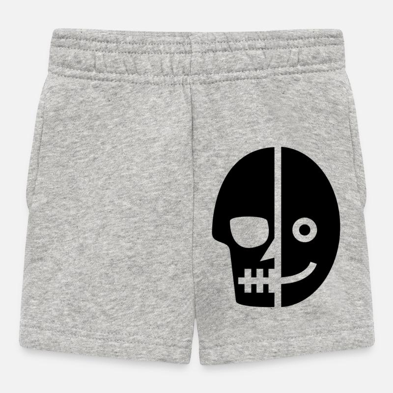 Crâne de mort souriant - Short Bébé - gris chiné