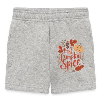 Conception de citrouille automnale avec des feuilles de citrouille - Short Bébé - gris chiné - Devant