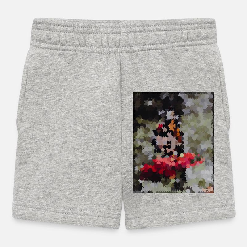 Mosaïque de papillons pointillés - Short Bébé - gris chiné