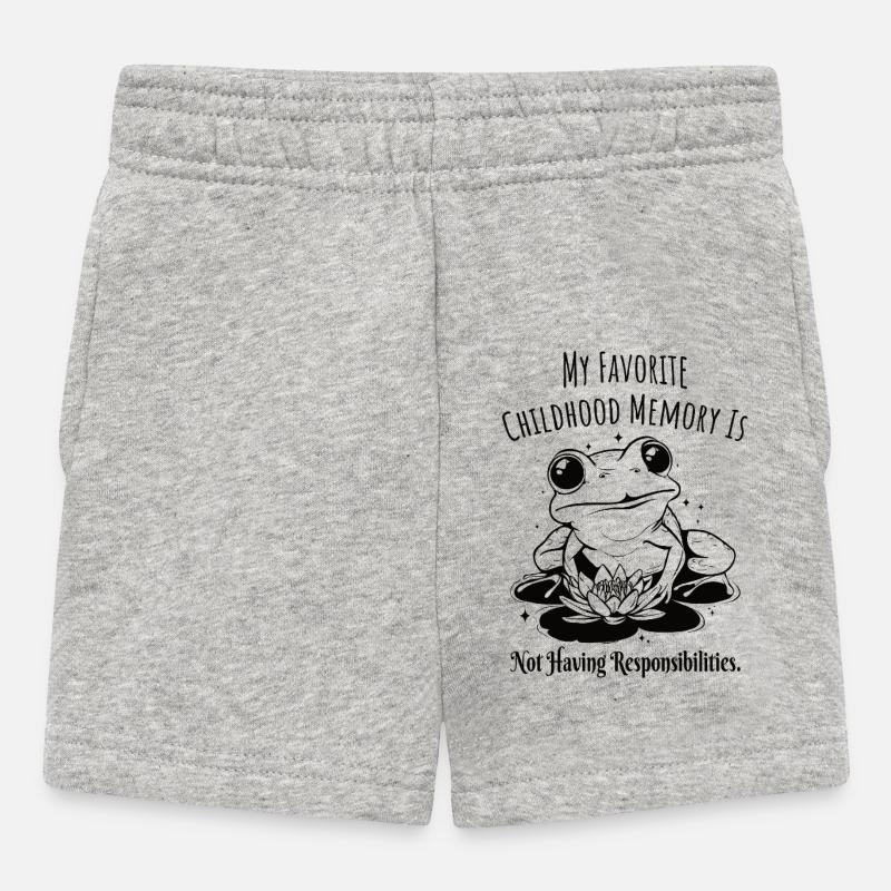Mémoire d’enfance Responsabilité Grenouille - Short Bébé - gris chiné