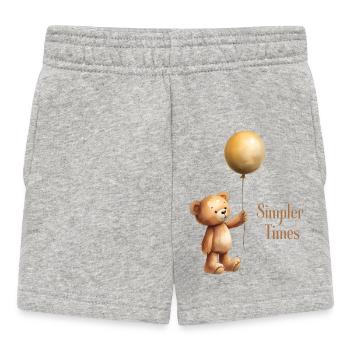 Ours en peluche avec ballon Simpler Times - Short Bébé - gris chiné - Devant