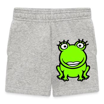 grenouille fille cils jolie femme fille fille - Short Bébé - gris chiné - Devant
