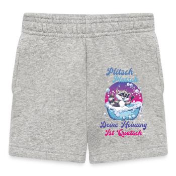 Funny Plitsch Platsch deine Meinung ist Quatsch - Baby Shorts - Grau meliert - Vorne