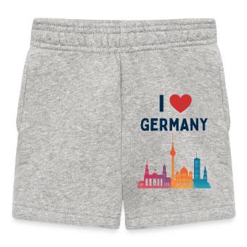 Ich liebe Deutschland Skyline  - Baby Shorts - Grau meliert - Vorne