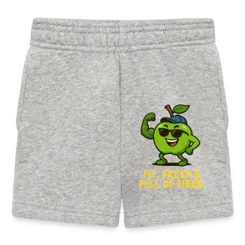 Fruité Fitness Hero Motif de puissance de pomme - Short Bébé - gris chiné - Devant
