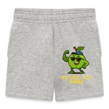 Apfel mit Muskeln – No Juice Just Power - Baby Shorts - Grau meliert - Vorne