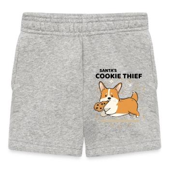 Santa’s Cookie Thief – Cute Corgi Christmas - Baby Shorts - Grau meliert - Vorne