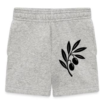 Silhouette de la branche d’olivier - Short Bébé - gris chiné - Devant
