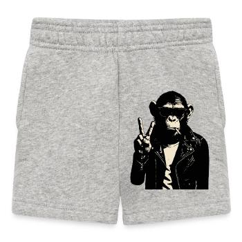 Chimp Rebel Peace Sign Leather - Baby Shorts - heather grey - Front