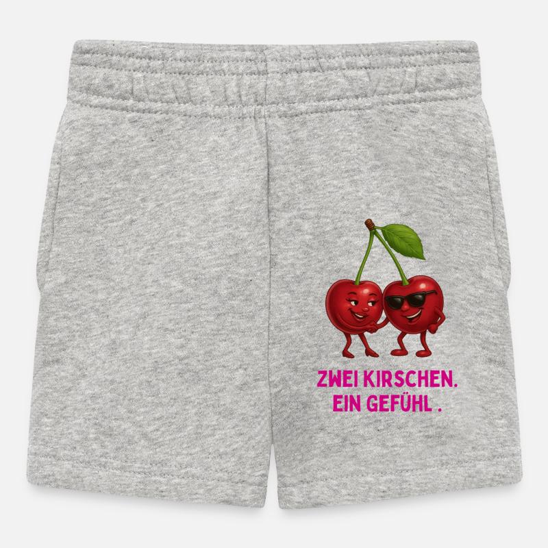 Deux cerises, un sentiment - Short Bébé - gris chiné
