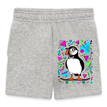 Cooler Skater Papageientaucher Retro - Baby Shorts - Grau meliert - Vorne