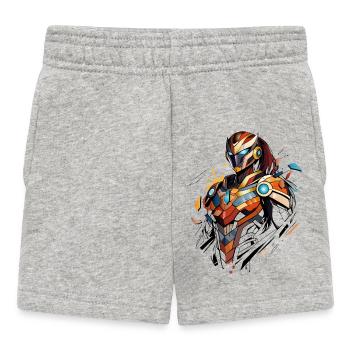 Futuristic sci-fi heroine in comic book style - Baby Shorts - heather grey - Front