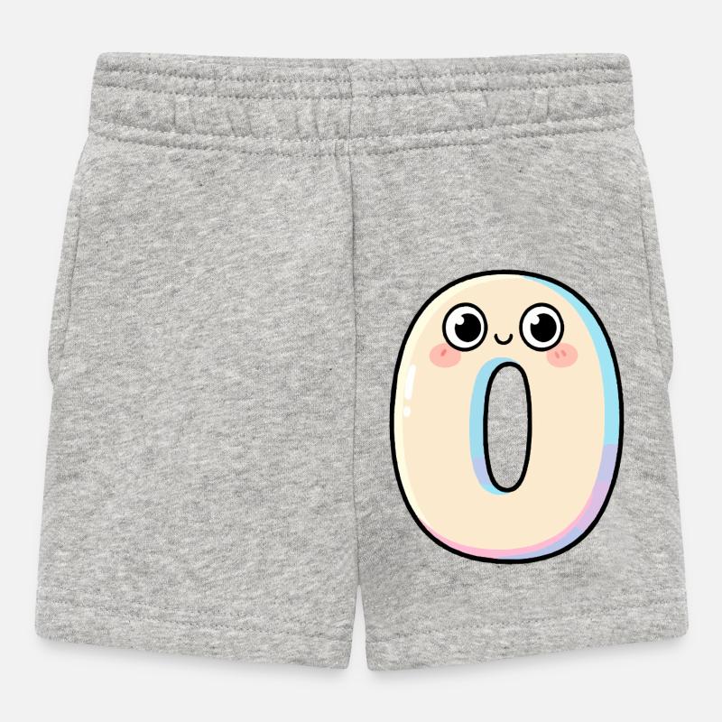 Zero Kawaii Souriant - Short Bébé - gris chiné