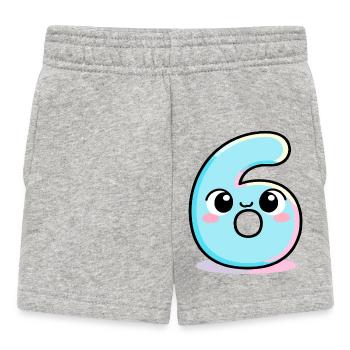 Sechs niedliche Torte - Baby Shorts - Grau meliert - Vorne