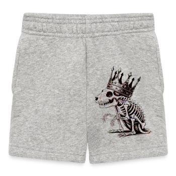 Neon Königsdino mit Krone - Baby Shorts - Grau meliert - Vorne