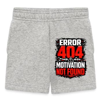 404 Motivation Not Found Grafik - Baby Shorts - Grau meliert - Vorne