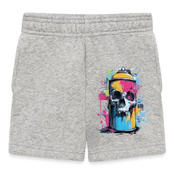 Spray à graffitis de crâne - Short Bébé - gris chiné - Devant