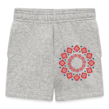 Ukrainisches Ethno-Ornament - Traditionelle rote u - Baby Shorts - Grau meliert - Vorne