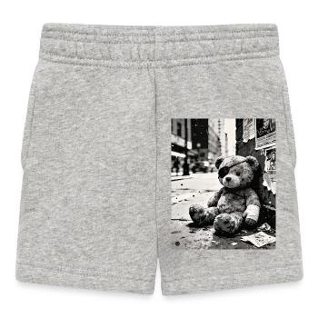 Urbaner Noir Teddybär im Ruin - Baby Shorts - Grau meliert - Vorne