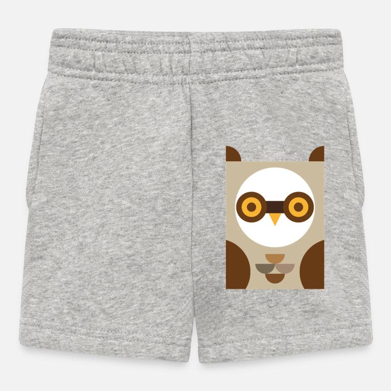 Hibou - Short Bébé - gris chiné
