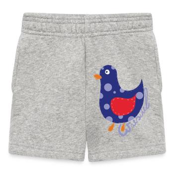 Blau Gepunktetes Huhn Ornament= - Baby Shorts - Grau meliert - Vorne