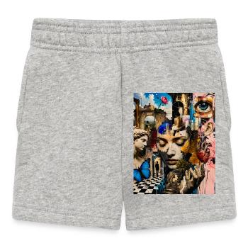 Surreal Collage Portrait - Baby Shorts - heather grey - Front