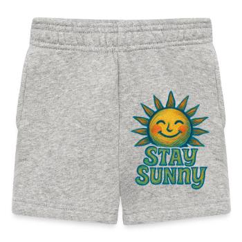 Stay Sunny Crayon Sun Illustration - Baby Shorts - heather grey - Front