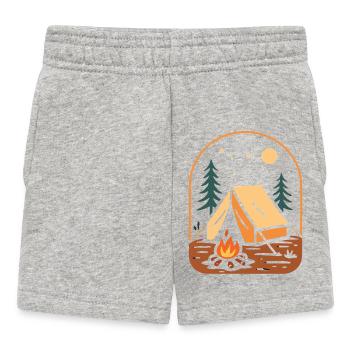Zeltlager bei Nacht am Feuer - Baby Shorts - Grau meliert - Vorne
