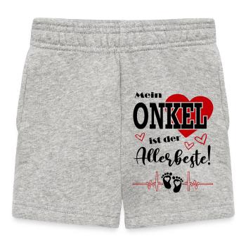 Mein Onkel ist der beste Baby Säugling Füße - Baby Shorts - Grau meliert - Vorne