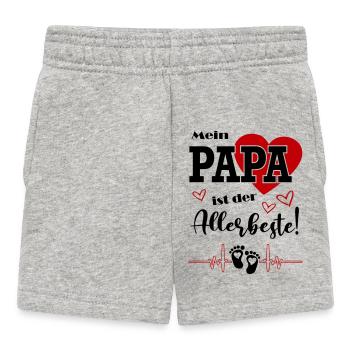 Mein Papa ist der beste Baby Säugling Füße - Baby Shorts - Grau meliert - Vorne