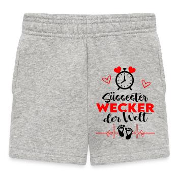 Bester Wecker der Welt Süß Baby Säugling - Baby Shorts - Grau meliert - Vorne