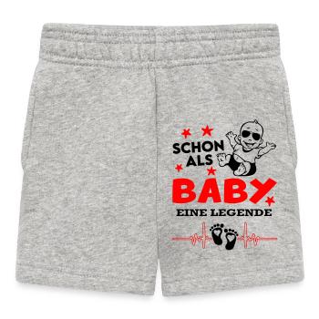 Schon als Baby eine Legende Lustige Babysprüche - Baby Shorts - Grau meliert - Vorne