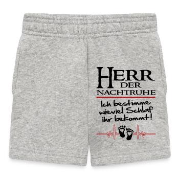 Herr der Nachtruhe Schlaf bekommen Babysprüche - Baby Shorts - Grau meliert - Vorne