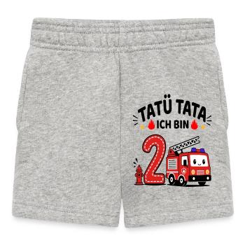 Feuerwehr Geburtstag 2 Jahr Shirt Ich bin 2 - Baby Shorts - Grau meliert - Vorne