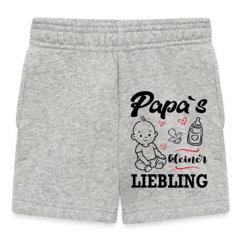 Papas Liebling Junge Babysprüche Familie Lustig - Baby Shorts - Grau meliert - Vorne