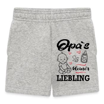 Grandpa's Darling Young Baby Sayings Family - Baby Shorts - heather grey - Front