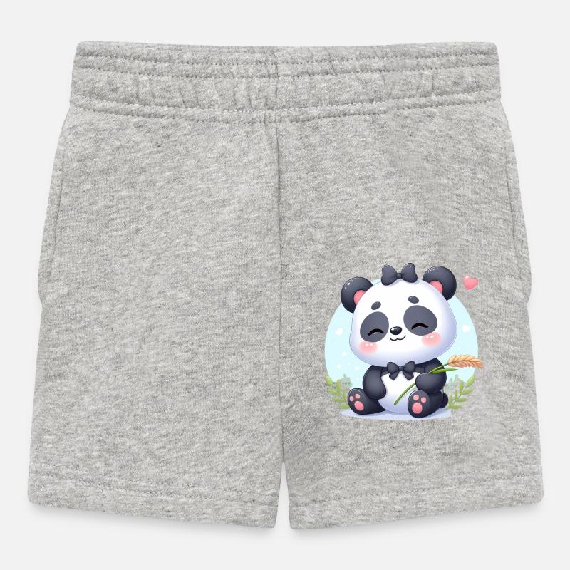 panda 12 - Short Bébé - gris chiné