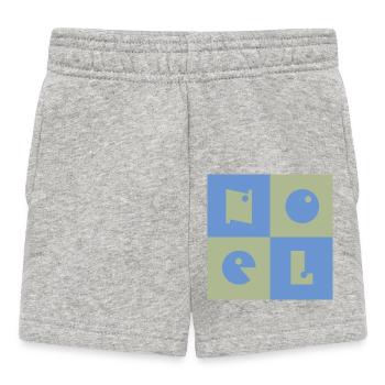 Noël Nom Garçon Bébé Bébé Bleu Vert - Short Bébé - gris chiné - Devant