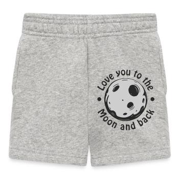 Ich liebe dich bis zum Mond und zurück - Baby Shorts - Grau meliert - Vorne